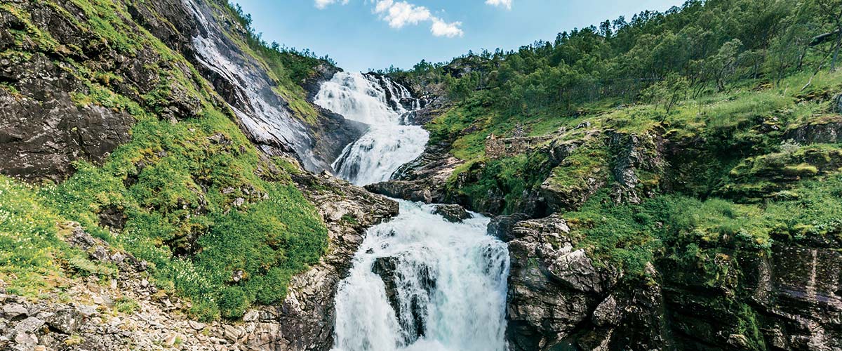 Cascading Kjosfossen falls